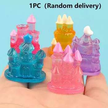 Светящееся в темноте украшение мультяшный замок микропейзаж украшение для автомобиля звездный замок принцессы аксессуары из смолы своими руками A6