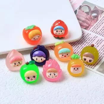 Светящиеся 3D Фрукты Девушка DIY Брелок Смола Ювелирные Изделия Аксессуары