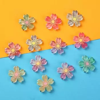 Светящиеся 5 шт. DIY Орнамент Красота Декоративный материал Вишневый цвет Патч Смола Цветочные аксессуары Модный чехол для мобильного телефона Заколка для волос розовый