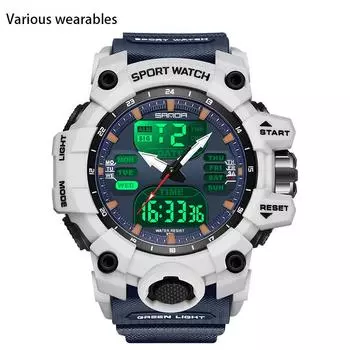 Светящиеся электронные часы-будильник многофункциональные мужские часы модный корейский стиль водонепроницаемые прозрачные часы