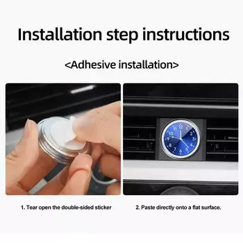 Светящиеся автоматические часы с датчиком, мини-автомобильные водонепроницаемые кварцевые часы с зажимом для воздухозаборника, часы для стайлинга автомобильных аксессуаров