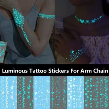Светящиеся белые наклейки для татуировок Premium Feeling Arm Sticker Clavicle Sticker Bracelets Ankle Luminous Stickers