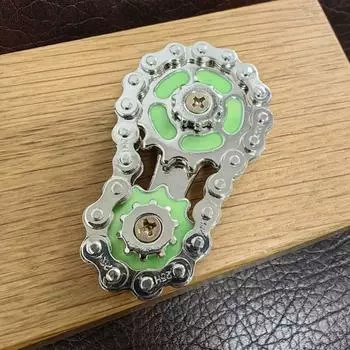 Светящиеся цепи Fidget Spinner Gear Wheel Gear Chain Gyroscope Hand Spinner Chain Gear Adult Green Luminous