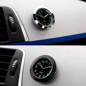 Светящиеся часы с автоматическим датчиком, мини-автомобильные вентиляционные отверстия, кварцевые часы с зажимом, автоматические часы для выпуска воздуха, Стайлинг автомобиля Style 1 чёрный