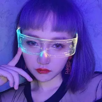 Светящиеся декоративные очки, неоновые вечерние украшения, светодиодные солнцезащитные очки для ночного клуба, диджея, танцевальной музыки, фестиваля Rave as the picture