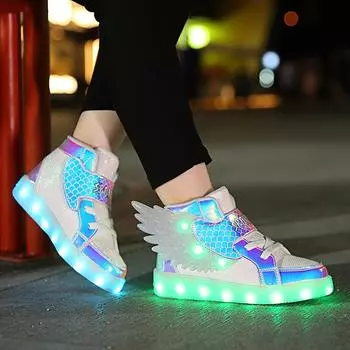 Светящиеся детские туфли Весна и лето Ghost Step Street Dance Girls Красочные Flash Boys Light Shoes Детская повседневная обувь 27