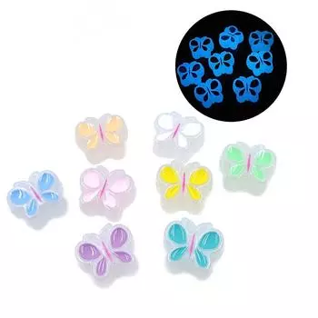 Светящиеся для браслета, серьги, изготовление своими руками, материал ручной работы, яркие подвески, свободные бусины, модные ювелирные аксессуары, бабочки, креативные аксессуары розовый