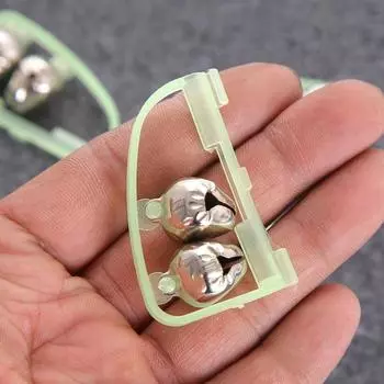 Светящиеся двойные колокольчики, клипсы для ночной рыбалки, удочка, сигнализация о поклевке, портативный быстрый Pesca, аксессуары для рыболовных снастей малахитовая зелень