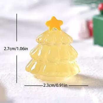 Светящиеся елочные украшения, растения, микроландшафтная фигурка, светящаяся миниатюрная статуэтка, горшечные мини-садовые аксессуары жёлтый