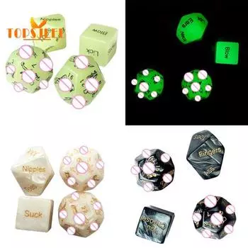 Светящиеся игральные кости для медового месяца для взрослых любовников - 4 шт., эротическая игра, товары для секс-игрушек