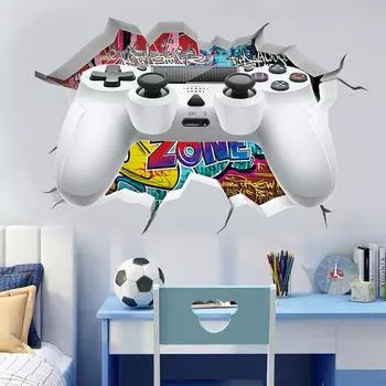 Светящиеся игровые наклейки на стену для детской комнаты, игровой зоны, спальни, домашнего декора, ПВХ-обои, светящиеся в темноте, геймерские настенные наклейки 60x40cm