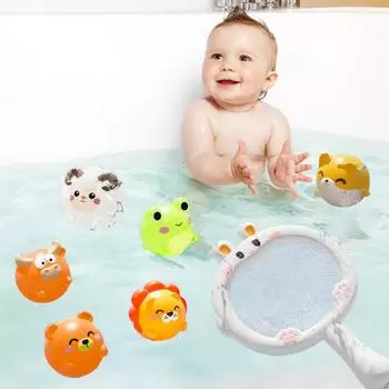 Светящиеся игрушки для ванны в виде животных, набор без отверстий, светящиеся игрушки для ванны A