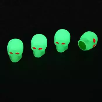 Светящиеся клапаны в виде черепа, колпачки для автомобиля, мотоцикла, велосипеда, флуоресцентные колпачки для штока клапана, ночное светящееся сопло красный