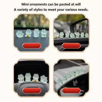 Светящиеся коллекционные фигурки 2024 года, автомобильные аксессуары для украшения приборной панели, автомобильные статуи «Год Дракона» 2024 года