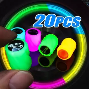 Светящиеся колпачки для автомобильных шин, светящийся декор для автомобиля, мотоцикла, велосипеда, ступицы колес, колпачки для штоков клапанов, аксессуары для укладки автомобильных шин 4pcs