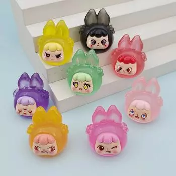 Светящиеся кролики, девочка, кукла, микро-ландшафтная фигурка, украшение, уличная светящаяся миниатюрная статуэтка, горшечные мини-садовые аксессуары оранжевый