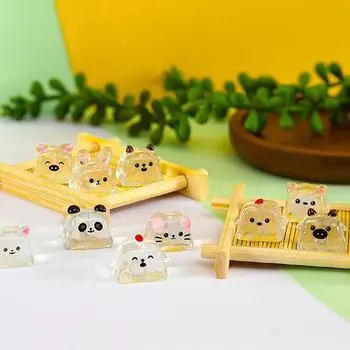 Светящиеся кубики льда, мини-фигурки животных, микро-ландшафтный орнамент, светящийся в темноте, миниатюрный цветочный горшечный декор 06