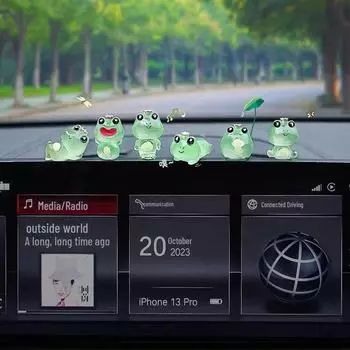 Светящиеся лягушки для украшения автомобиля: Милые украшения для центральной консоли Luminous Frog [Random 1 Piece] with Seamless Hooks