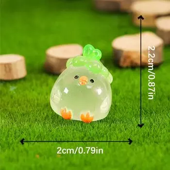 Светящиеся маленькие фигурки цыплят из овощей, украшения для микроландшафта, светящиеся цыплята, украшения для машин, декор для кукольного домика своими руками