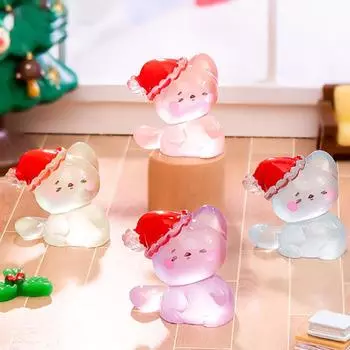 Светящиеся микропейзажи рождественские украшения для кошек из смолы для наружного патио, газона, двора, сада, украшения, аксессуары