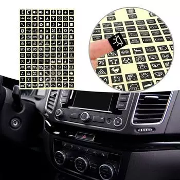 Светящиеся наклейки для кнопок салона автомобиля, наклейки на переключатели автомобилей, наклейки на кнопки на центральной консоли 2