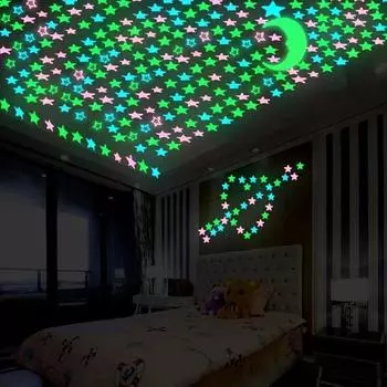 Светящиеся наклейки на стену в виде бабочки, снежинки, дельфина, светящиеся в темноте, наклейки для детской комнаты, спальни, рождественского украшения дома