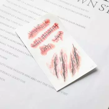 Светящиеся наклейки татуировки временные водонепроницаемые наклейки шрама Хэллоуина для лица