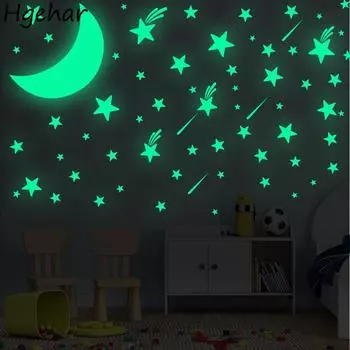 Светящиеся настенные наклейки звезды луна креативные наклейки для детской спальни DIY гостиная украшение дома самоклеящиеся выключатели постеры