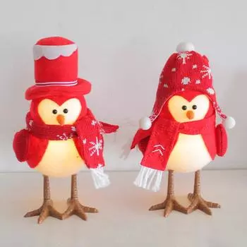 Светящиеся новинки Рождественские украшения Милые фигурки птиц Поделки Милый декор для дома в помещении/на открытом воздухе Поделки