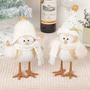 Светящиеся новинки Рождественские украшения Милые фигурки птиц Поделки Милый декор для дома в помещении/на открытом воздухе Поделки