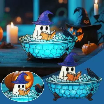 Светящиеся огоньки для пены для ванны, Ночники на Хэллоуин, Милые светодиодные огоньки для украшения ванной комнаты, Меняющие цвет огоньки, Тематические огоньки для ванны One Size