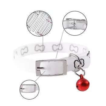 Светящиеся ошейники для домашних животных с колокольчиками, светящиеся ночью, ожерелье для собак и кошек, светящееся кольцо на шею Cat розовый