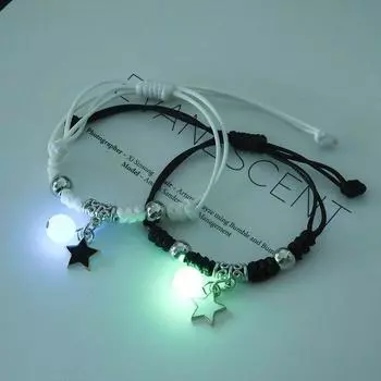 Светящиеся парные браслеты ручной работы - милые студенческие аксессуары для подруг SS08 pair