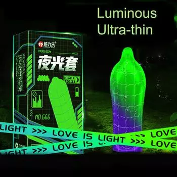 Светящиеся презервативы + 4 шт. ультратонкие презервативы, флуоресцентные специальные презервативы, ночник, светящийся презерватив, секс-игрушки, удлинитель пениса