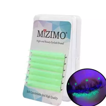 Светящиеся привитые накладные ресницы, 0,07 мм, C/D, макияж глаз, зеленая одиночная ресница. 0.07mm--C--8mm