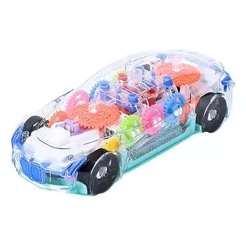Светящиеся прозрачные сенсорные машинки, игрушечные машинки, которые бьют и ходят, с красочными движущимися шестеренками, музыкальными и светодиодными эффектами, забавные автоматические рулевые игрушки One Size