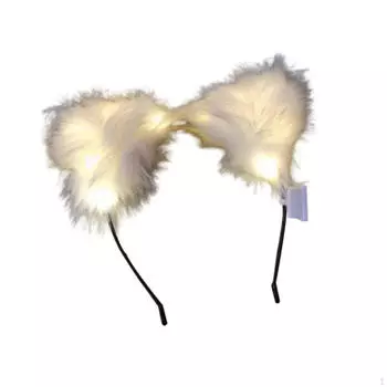 Светящиеся пушистые ушки повязка на голову 3 режима освещения повязка на голову для свадьбы детей взрослых Warm Light