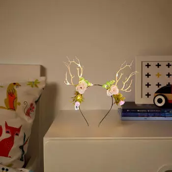 Светящиеся рога Цветы Ободок для волос Ободок для дня рождения Ролевые игры Ночные рынки