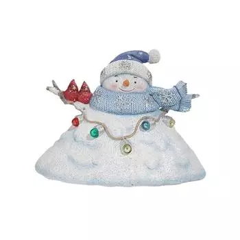 Светящиеся Рождественские Украшения Скульптура Милая Фигурка Снеговика Реквизит для Оформления Места синий