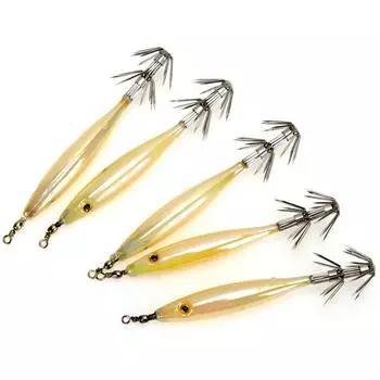 Светящиеся рыболовные приманки для ловли кальмаров с крючком для ловли кальмаров (шампанское)