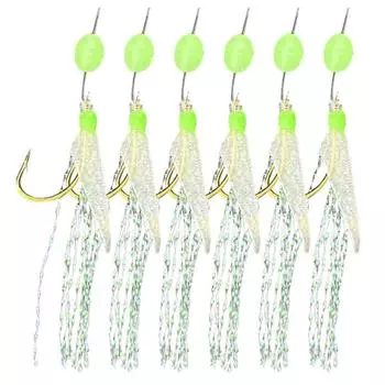 Светящиеся рыболовные снасти Sabiki Оснастки для пресноводной рыбалки Тройные рыболовные приманки Снасти для морской рыбалки 11 зелёный
