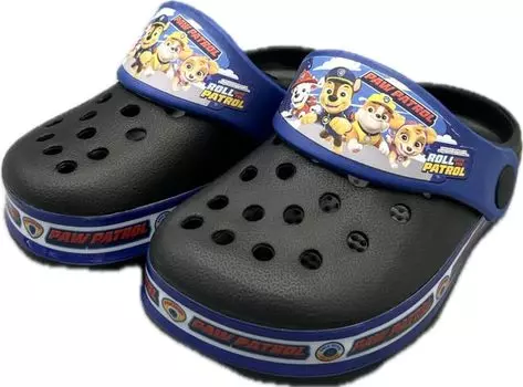 Светящиеся сандалии Clog, блестящие светящиеся туфли для детей PP70143, черные, см [Щенячий патруль], детские, 18,0 чёрный