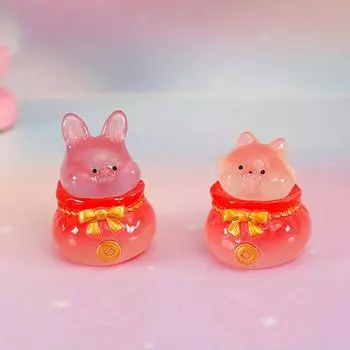 Светящиеся счастливые мешочки с животными, микроландшафтные украшения, светящиеся в темноте, садовые цветы, горшечные украшения, модель кукольного домика, декор A6