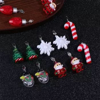 Светящиеся серьги Merry Christmas Санта-Клаус Рождественская елка Рождественский снеговик клипсы для ушей Блестящие ювелирные изделия Светодиодные серьги-подвески
