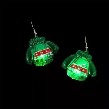 Светящиеся серьги Merry Christmas Санта-Клаус Рождественская елка Рождественский снеговик клипсы для ушей Блестящие ювелирные изделия Светодиодные серьги-подвески