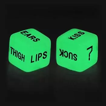 Светящиеся сексуальные кости, красивые английские резные кости для пар, игральные кости, игрушки, игры для бара KTV 1PC
