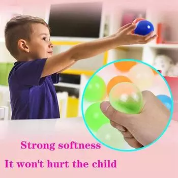 Светящиеся шарики, высоко отскакивающий светящийся мяч для снятия стресса, липкая стена, украшение для вечеринки, детский подарок, игрушка для снятия стресса, светится в темноте