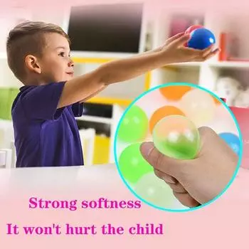 Светящиеся шарики, высоко отскакивающий светящийся мяч для снятия стресса, липкая стена, украшение для вечеринки, детский подарок, игрушка для снятия стресса, светится в темноте