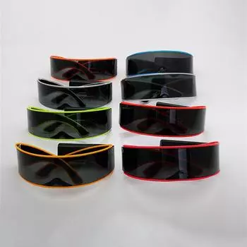 Светящиеся светодиодные очки, танцевальный светящийся реквизит, неоновые очки, декоративные очки с электропроводкой для рейв-музыки, фестивальные принадлежности