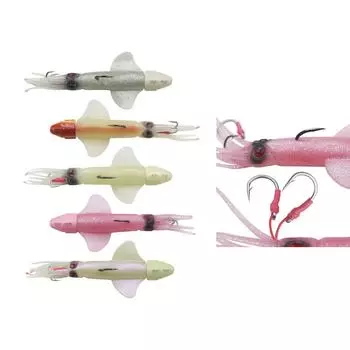 Светящиеся юбки для ловли кальмаров, мягкие пластиковые приманки для осьминогов, светящиеся приманки для троллинга, рыболовные снасти для соленой воды A